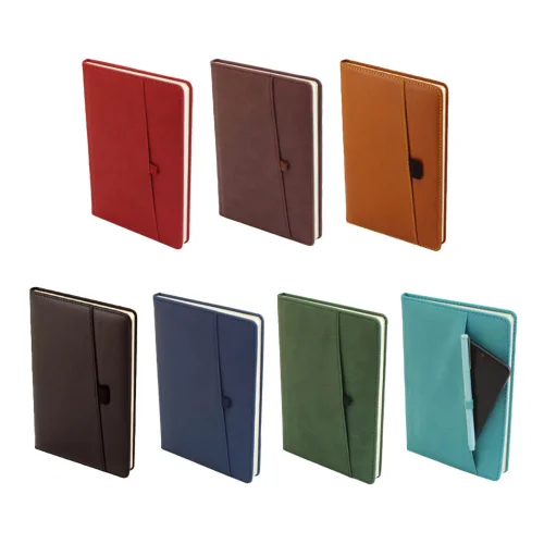 Notebook with pocket for GSM 14/21 red, 1000000000044337 02 