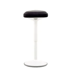 Aven White stool in damask, black