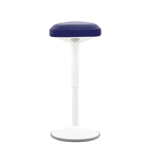 Aven White stool in damask, blue, 1000000000044586