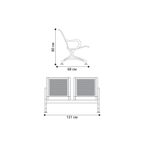 Bruksel 2-person bench, 1000000000044903 06  — OK Office Bruksel 2-person bench, 1000000000044903 06