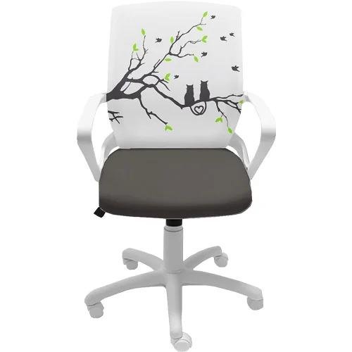 Fly White Print Chair for Girl, 1000000000045853 03 