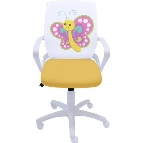 Fly White Print Chair for Girl, 1000000000045853 04 