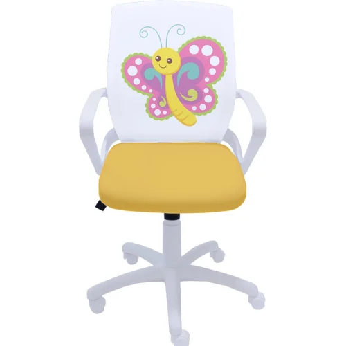 Fly White Print Chair for Girl, 1000000000045853 04 