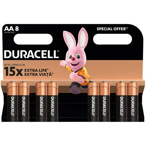 Alk. battery Duracell AA/LR6 Basic pc.8, 1000000000046761