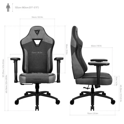 Gaming Chair ThunderX3 EAZE Loft, Black, 2004711099474073 03 