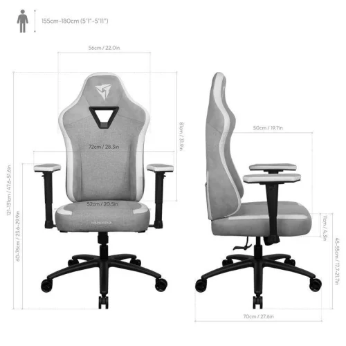 Gaming Chair ThunderX3 EAZE Loft, Gray, 2004711099474080 04 