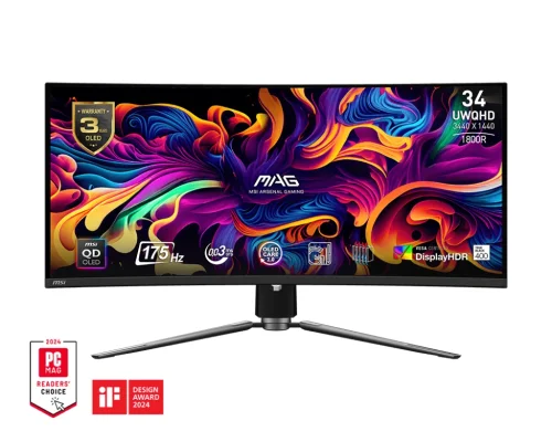 MSI Monitor MAG 341CQP, 34' QD-OLED UWQHD, Curved, 2004711377135702