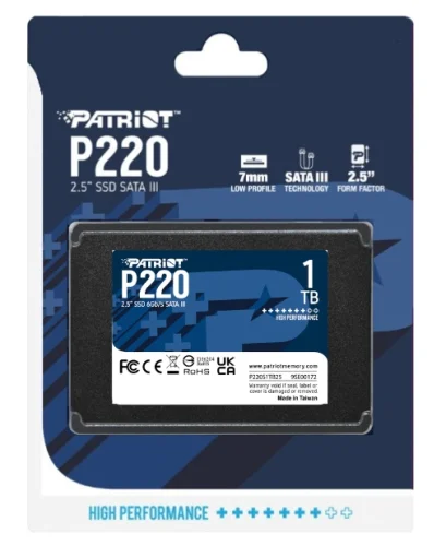Patriot P220 SSD 1TB SATA3 2.5, 2004711378422368 05 