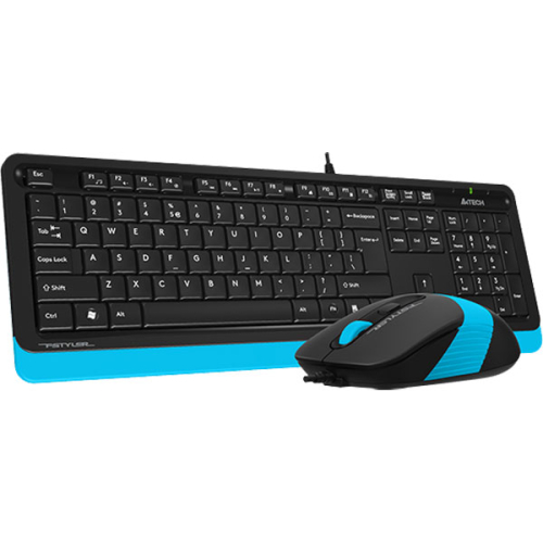 Комплект A4Tech Fstyler F1010 клавиатура + мишка, черен/син, 2004711421943161 03 