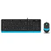 Set A4Tech F1010 keyboard+mouse blue, 1000000000039210 07 