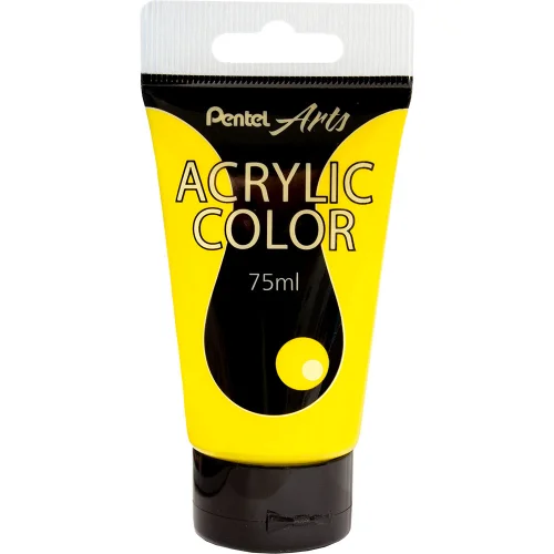 Pentel acrylic paint 75ml yellow, 1000000000039146