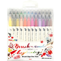 Marker Brush Pentel Sign Pen Twin 24