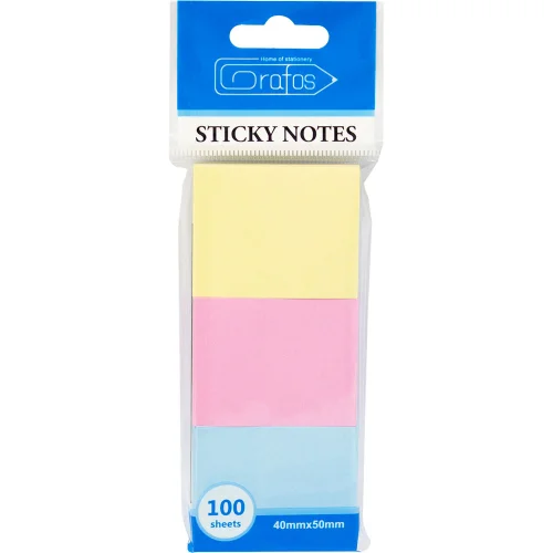 Sticky notes 50/40 colored pastel 3pcs, 1000000000006135