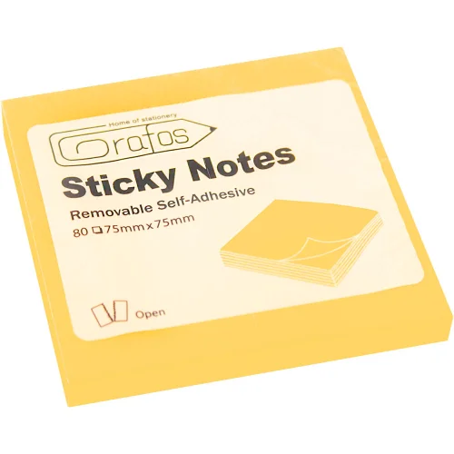 Sticky notes 75/75 orange neon 80sheets, 1000000000006444