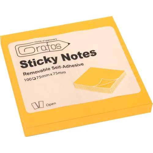 Sticky notes 75/75 orange pastel 100 sh, 1000000000004905