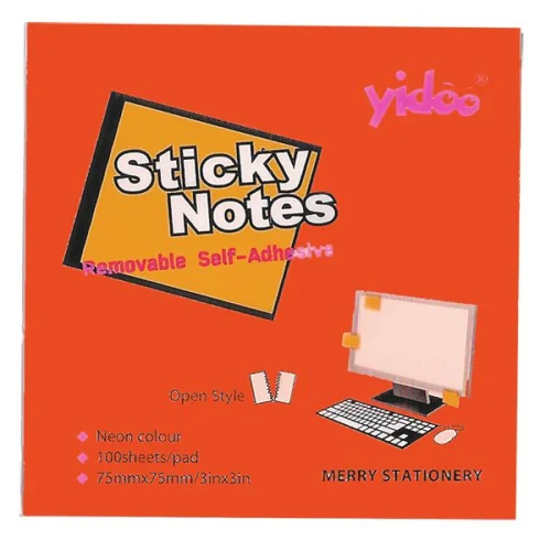 Sticky notes 75/75 red neon 100 sheets, 1000000000004915