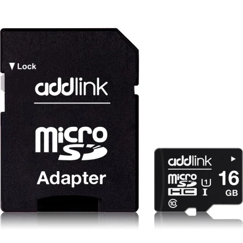 Micro SD card 16GB Addlink + adapter, 1000000000023754