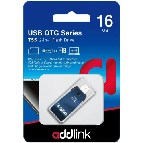 Memory USB flash OTG 16GB Addlink T55 bl, 1000000000033033 02 