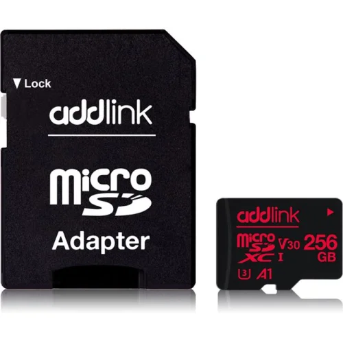 Памет Micro SD 256GB Addlink V30 PRO, 1000000000033038