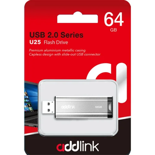 Memory USB flash 64GB Addlink U25 silver, 1000000000033127 02 