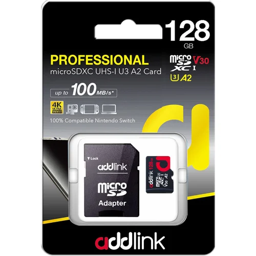 Памет Micro SD 128GB Addlink V30 V2 Pro, 1000000000042257