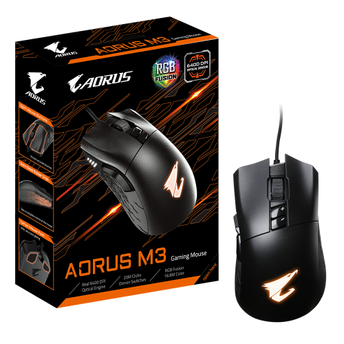 Gigabyte Aorus M3 Gaming Mouse, Black, 2004719331550172 02  — OK Office Gigabyte Aorus M3 Gaming Mouse, Black, 2004719331550172 02