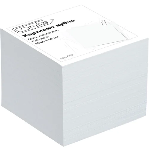 Кубче харт. 85/85 бяло незалепено 800л, 1000000000000850