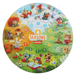 Кръгъл пъзел Pino toys Уча сезоните и месеците 2+