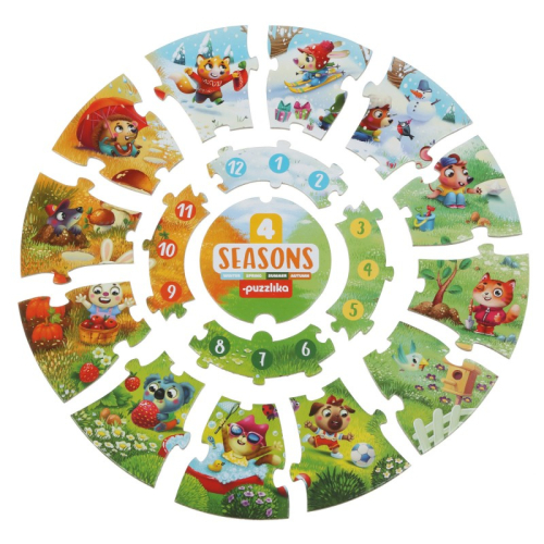 Кръгъл пъзел Pino toys Уча сезоните и месеците 2+, 2004823056515238 03 