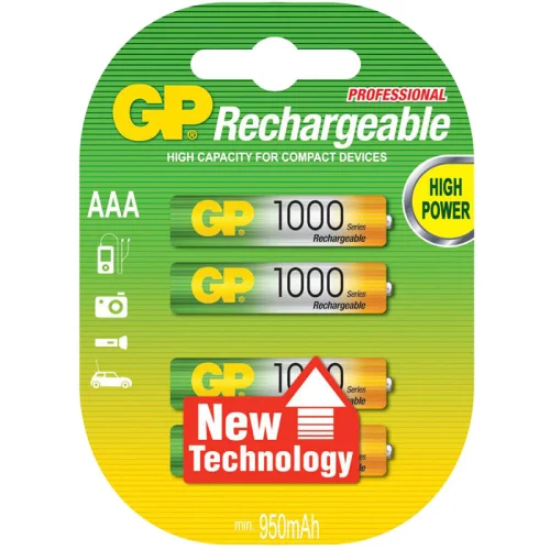 Rechargeable battery GP AAA 1000Mah 4pcs, 1000000000036343