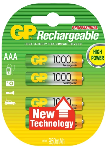 Rechargeable battery GP AAA 1000Mah 4pcs, 1000000000036343 02 
