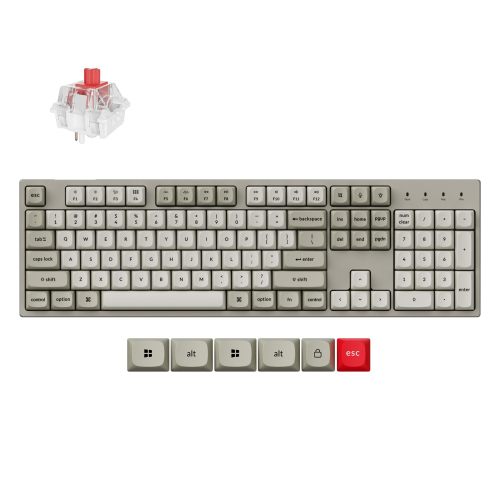 Keychron C2 Pro 8K QMK Mechanical Keyboard Super Red Switch, 2004894979036193