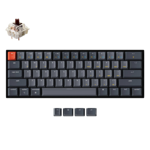 Keychron K12 Gaming Keyboard Aluminum, Gateron Brown, RGB LED, Black, 2004897115551260 06 