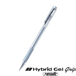 Ролер Pentel Hybrid Metal 0.8мм сребърен