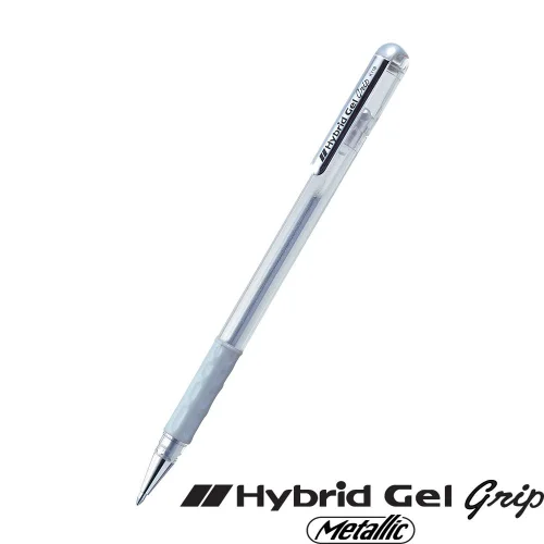 Ролер Pentel Hybrid Metal 0.8мм сребърен, 1000000000028634