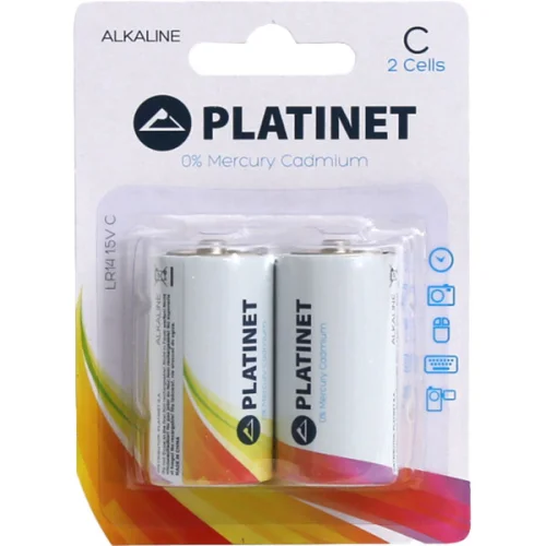 Алкална батерия Platinet LR14/C 1.5V бл2, 1000000000036486