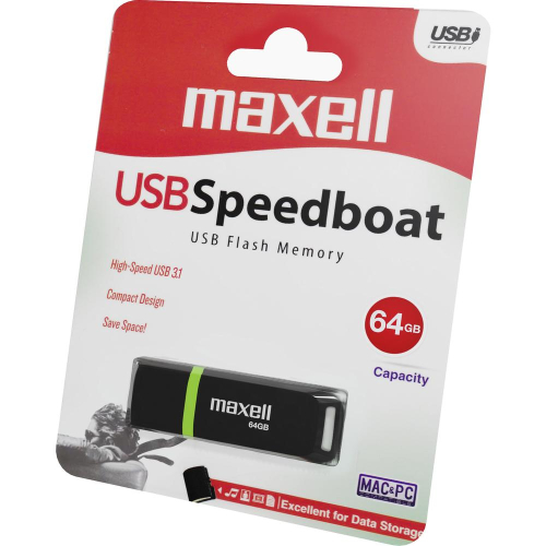 Maxell USB 3.1 Speedboat 64GB Black, 2004902580780005 02 