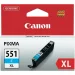Патрон Canon CLI-551XL Cyan оригинал 650 стр, 2004960999904931 02 