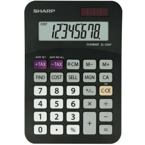 Calculator Sharp EL-330F 8digit black, 1000000000029633