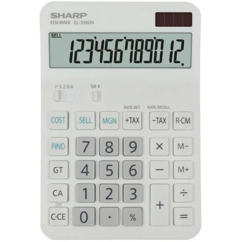 Calculator Sharp EL-338GN 12digit wh., 1000000000029640