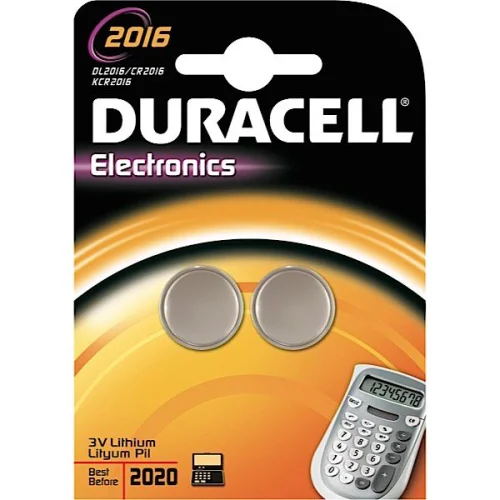 Battery lit. Duracell CR2016 3V pc.2, 1000000000023049