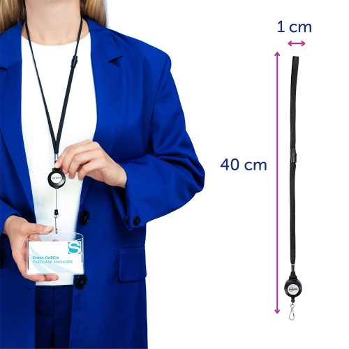 Лента за бадж Avery с ролетка черен 10бр, 1000000000052139 07 