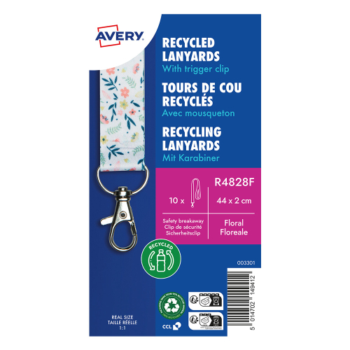 Лента за бадж Avery 44/2см Floral 10бр, 1000000000052300 02 