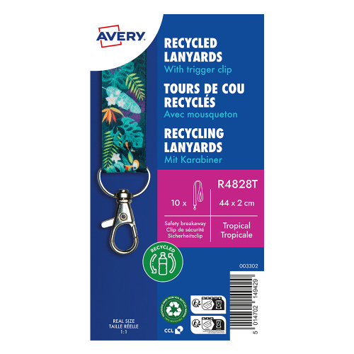 Лента за бадж Avery 44/2см Tropical 10бр, 1000000000052301 02 