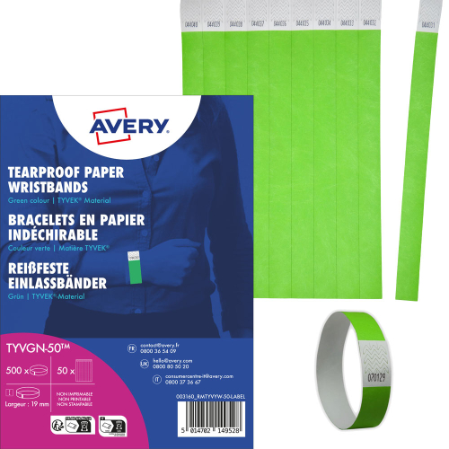 Гривна за достъп Avery TYVEK+№ злн 500бр, 1000000000052307 02 