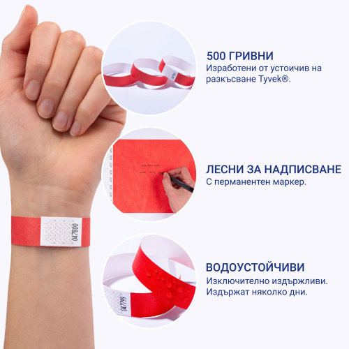 Гривна за достъп Avery TYVEK+№ чрв 500бр, 1000000000052309 03 