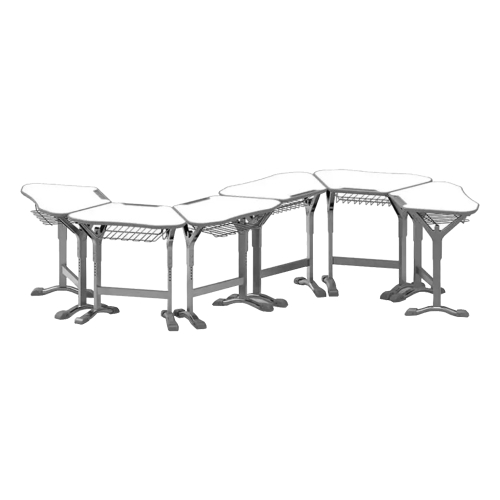 Adjustable table Trapez single white/gra, 1000000000050382 02 