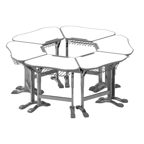 Adjustable table Trapez single white/gra, 1000000000050382 03 