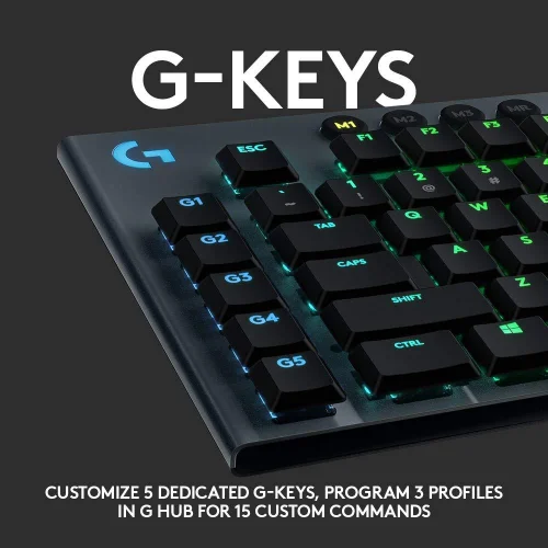 Безжична геймърска клавиатура LOGITECH G915 LIGHTSPEED Mechanical - CARBON - US INT'L - TACTILE, 2005099206080638 06 