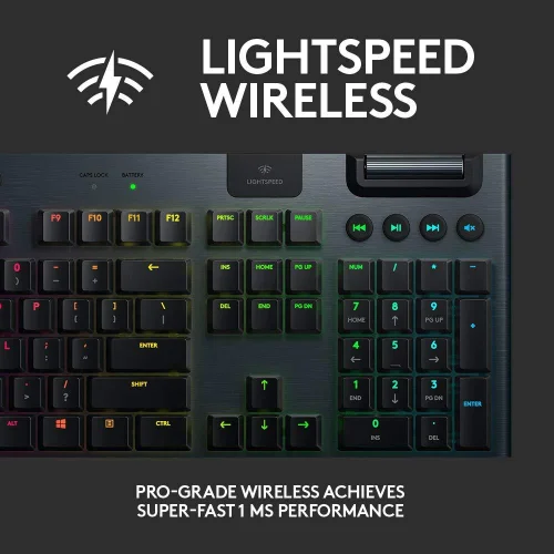 LOGITECH G915 LIGHTSPEED Wireless Mechanical Gaming Keyboard - CARBON - US INT'L - TACTILE, 2005099206080638 07 